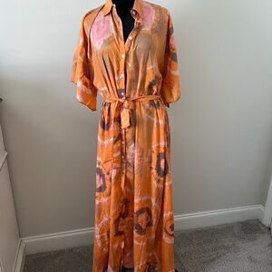 Orange and Pink Women's Dress